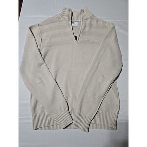 BKE‎ Buckle Sweater Mens Medium 1/4 Zip Pullover Beige Knit Preppy Long Sleeve